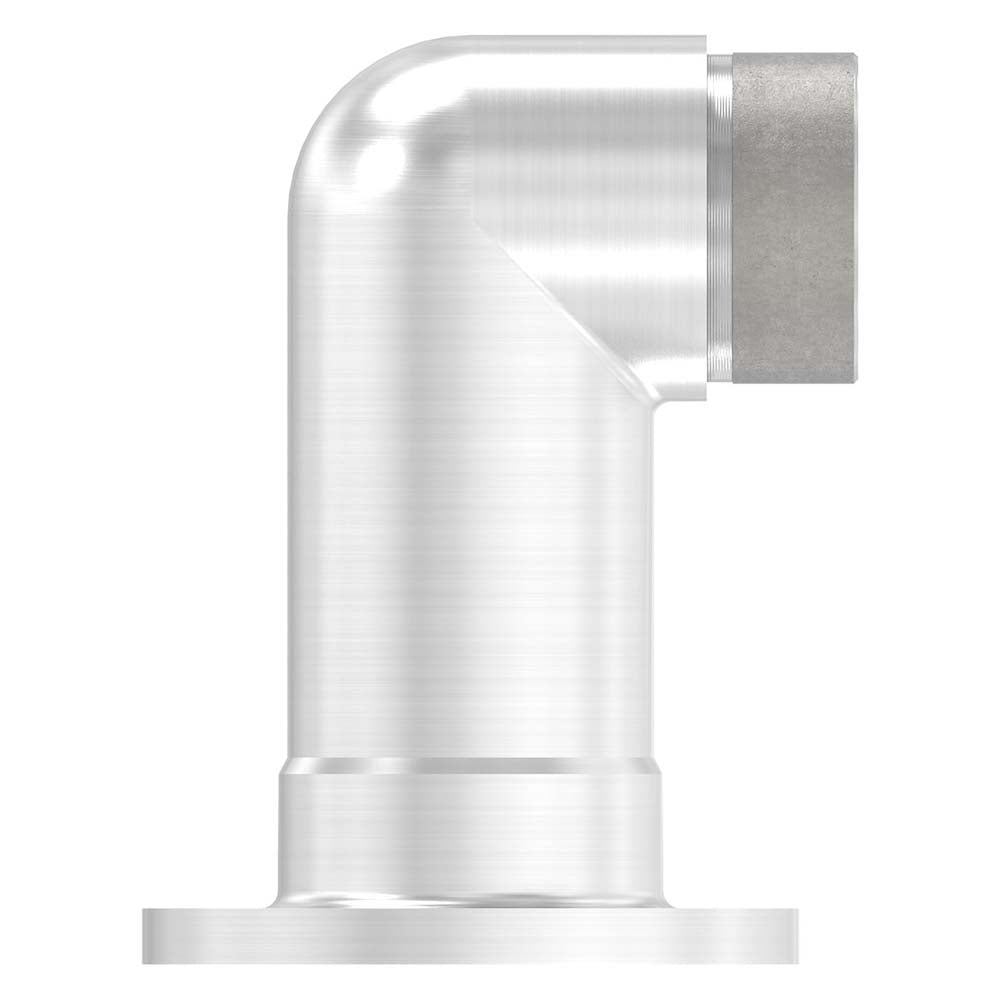 Wandhalterung lang mit 90° Eckverbindung, für Rohr 42,4 x 2,0 mm, in V2A Edelstahl