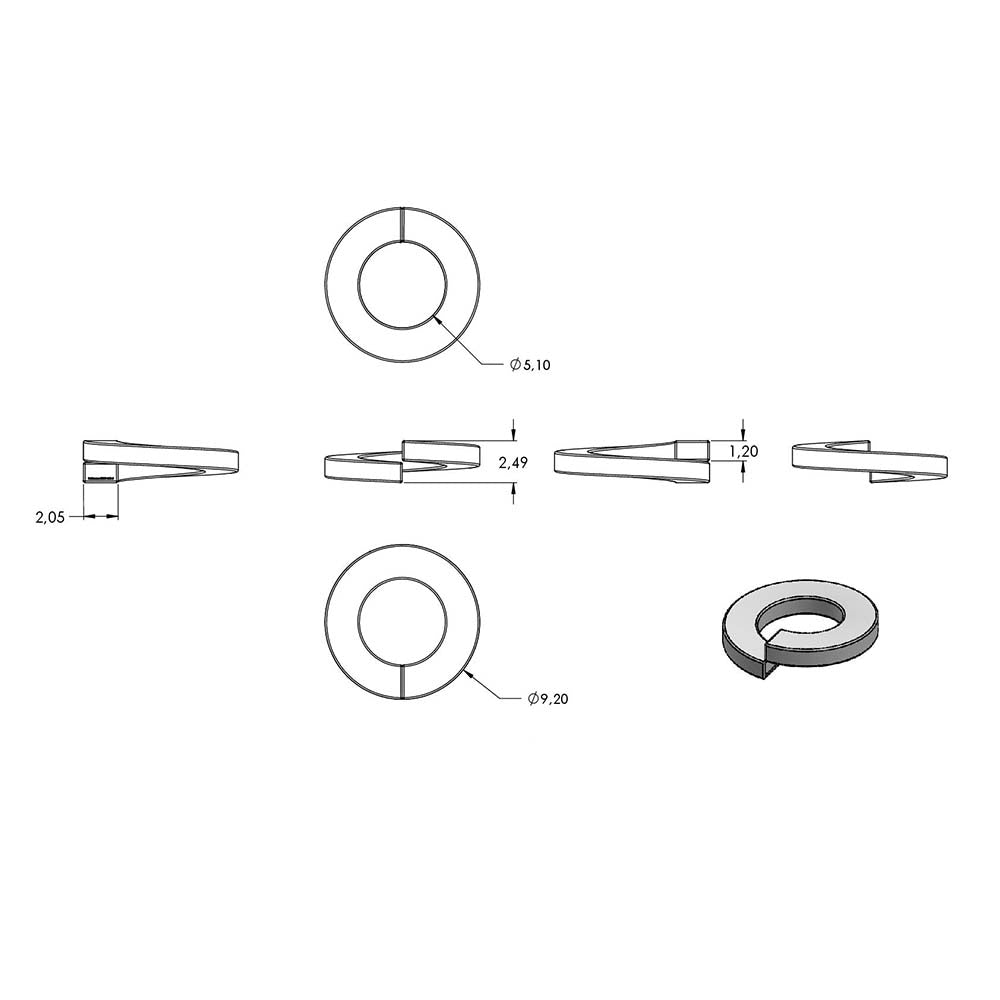 Federring, M5, DIN 127, 10er Pack