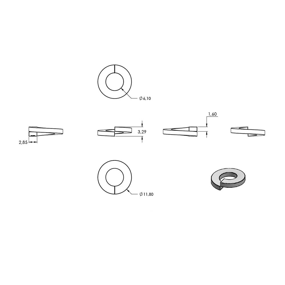 Federring, M6, DIN 127, 10er Pack