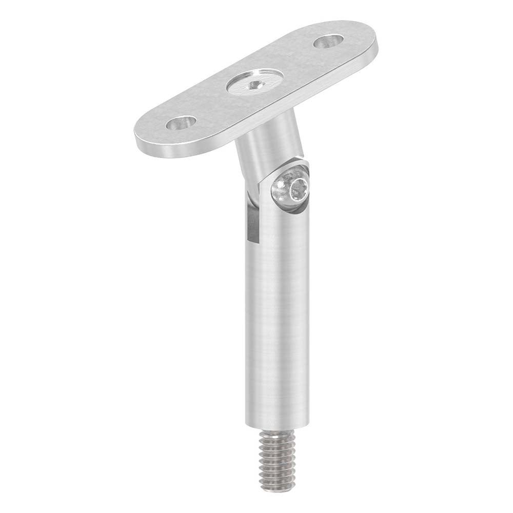 Stift ø 14mm mit M8 Gewinde und Halteplatte flexibel für Vierkant-Rohr, Höhe 78mm