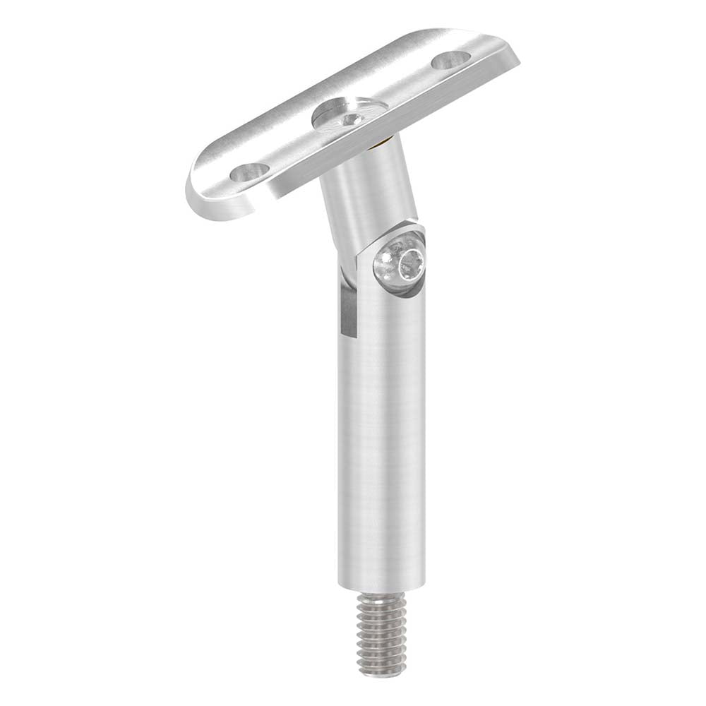 Stift ø 14mm mit M8 Gewinde und Halteplatte flexibel für ø 33,7mm Rohr, Höhe 78mm