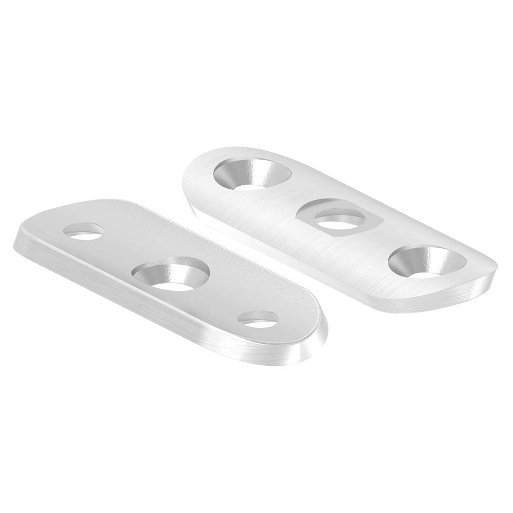 Handlaufanschlussplatte 63 x 25 x 4mm, für Anschluss an ø 48,3mm Rohr, gesenkt für M6 Schrauben