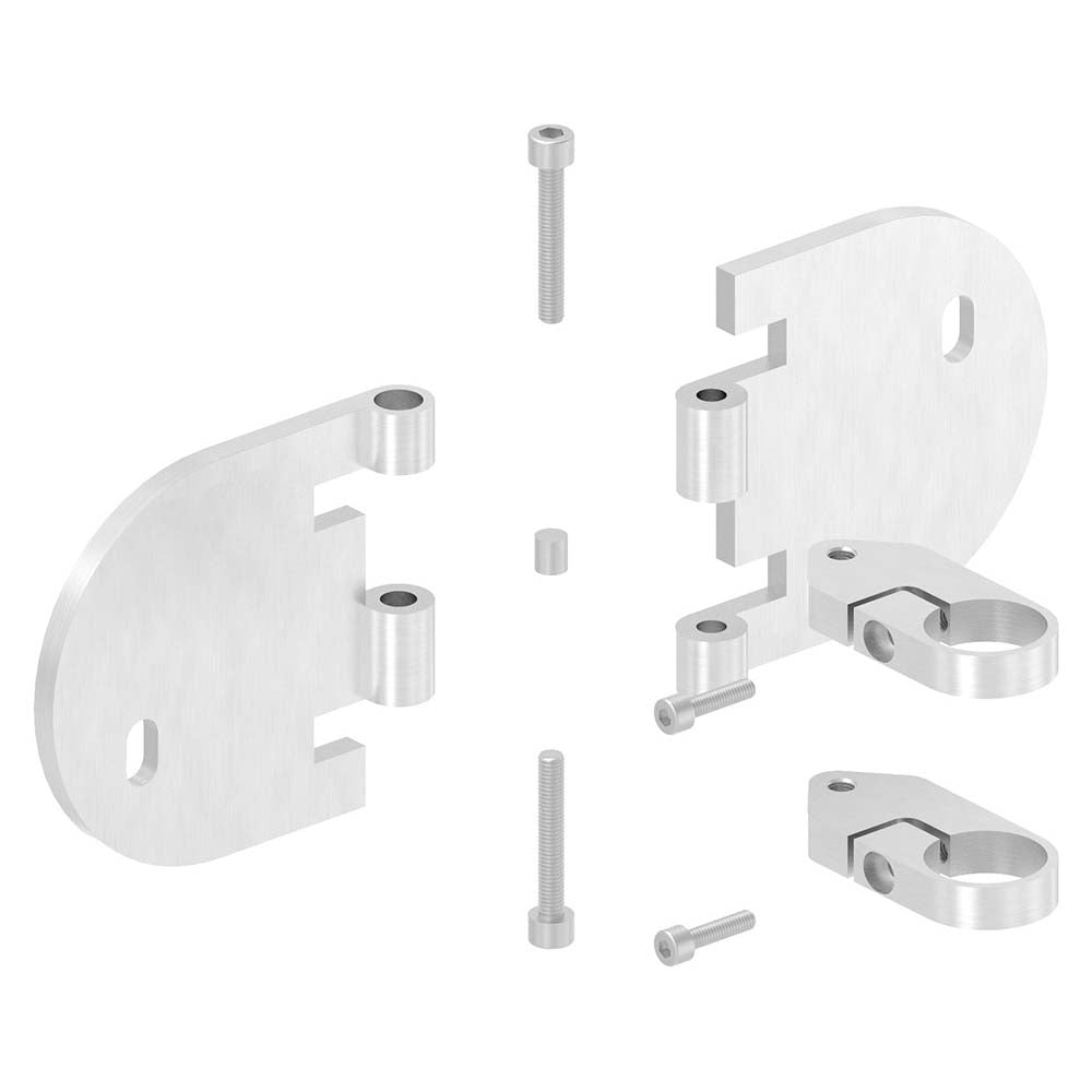 Flexibler Eck-Wandanker, mit Platte 304 x 150 x 10mm, für 42,4mm Rohr