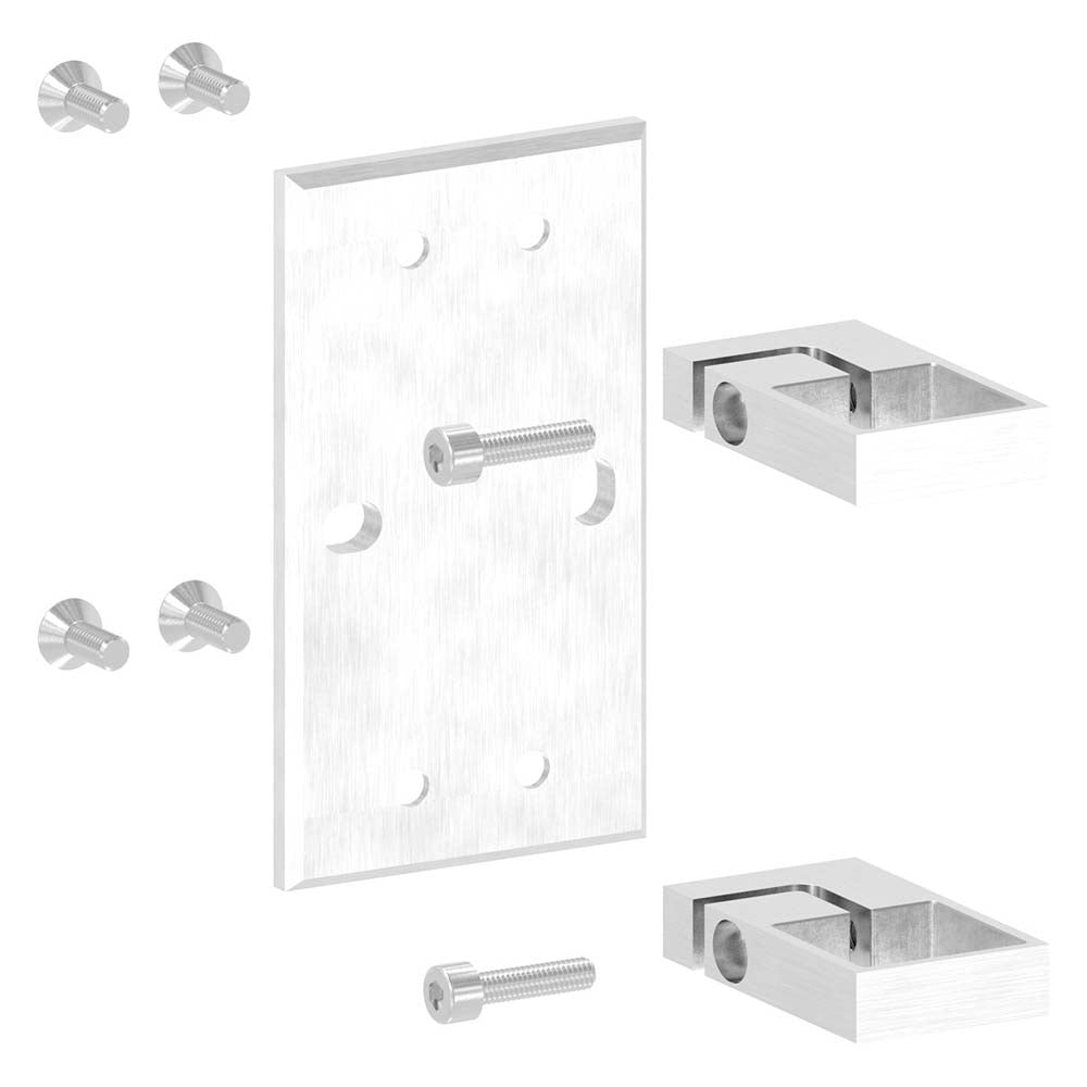 Wandanker zum Spannen, mit Platte 160 x 90 x 8,5mm, für 40 x 40mm Rohr