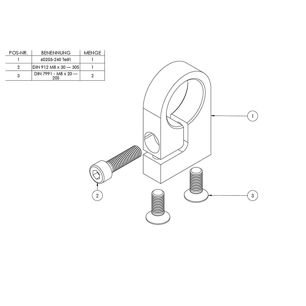 Edelstahl-Spannring, mit 35mm Wandabstand für Rohr ø 33,7mm