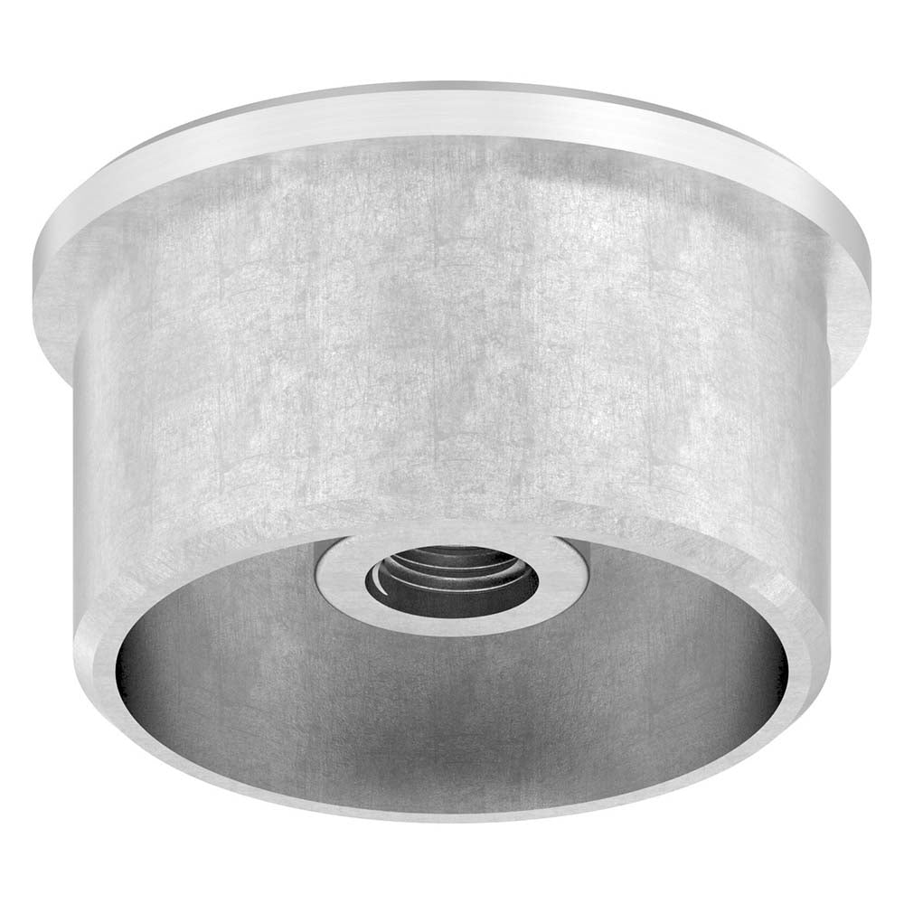 Endkappe flach mit M8 Innengewinde, hohl, für Rohr ø 42,4 x 2,0mm, zum Einkleben