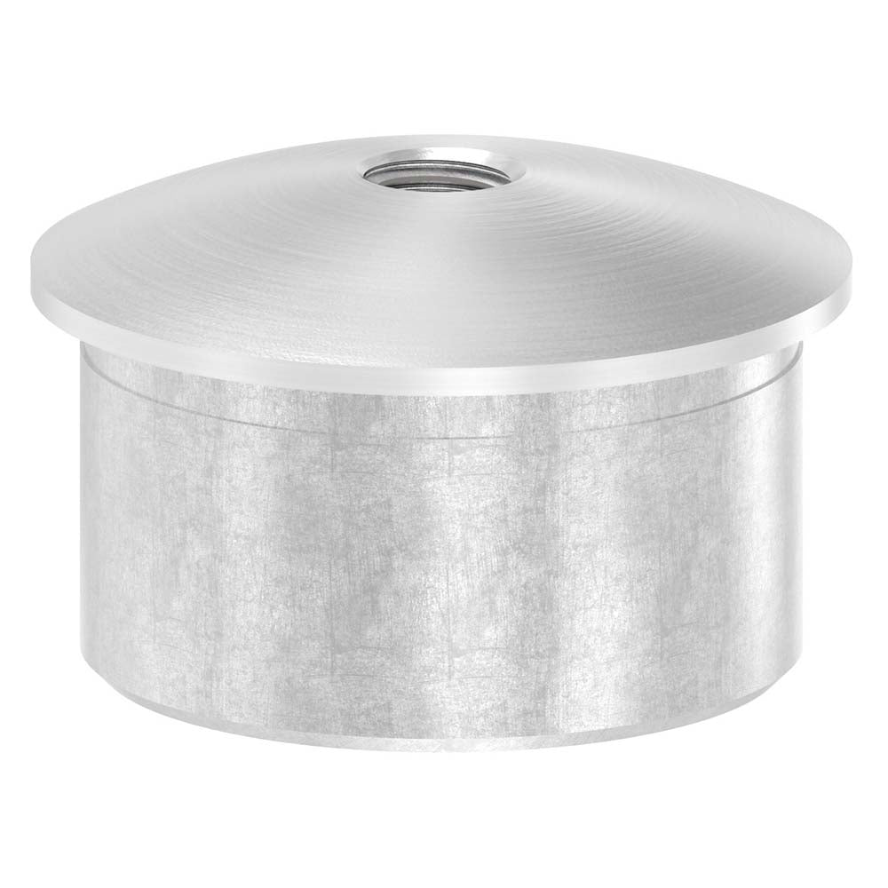 Endkappe leicht gewölbt mit M8 Innengewinde, hohl, für Rohr ø 42,4 x 2,6mm, zum Einkleben