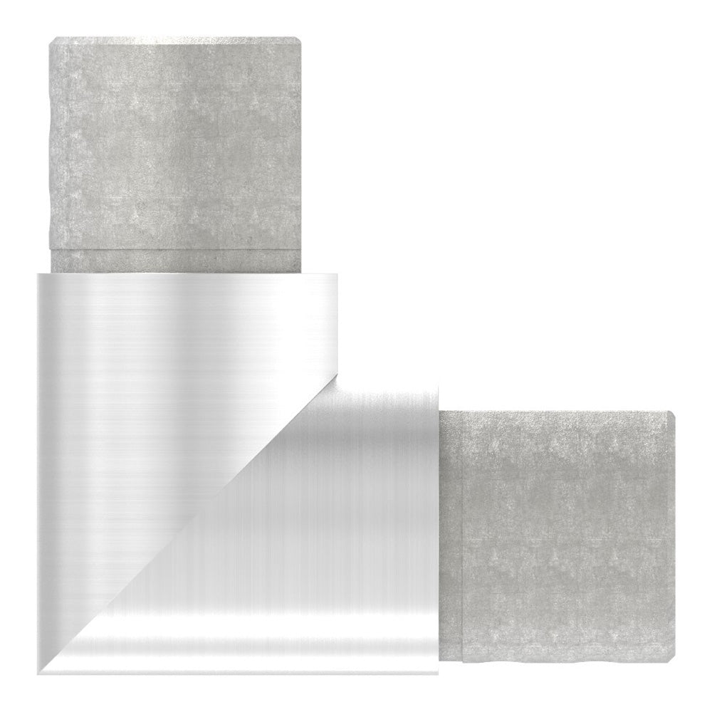 Rahmenecke 90 Grad für Glasleistenrohr 42,4 x 1,5mm, V4A