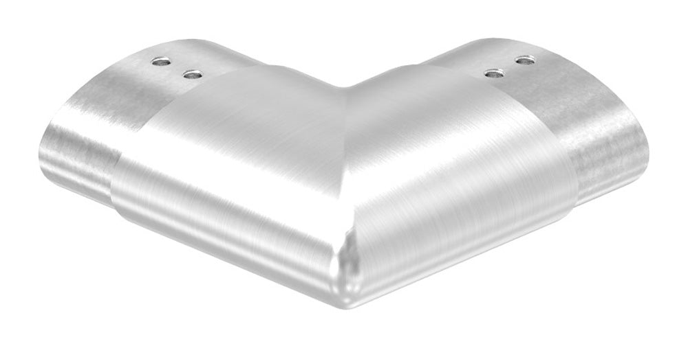 Verlaufsecke 90° für Glasleistenrohr oval 80 x 40 x 1,5mm, V2A
