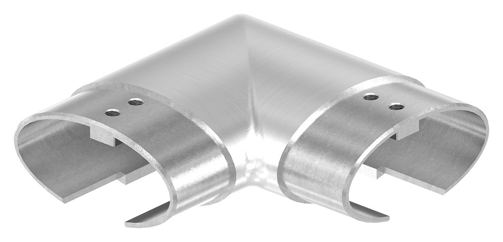 Verlaufsecke 90° für Glasleistenrohr oval 80 x 40 x 1,5mm, V2A