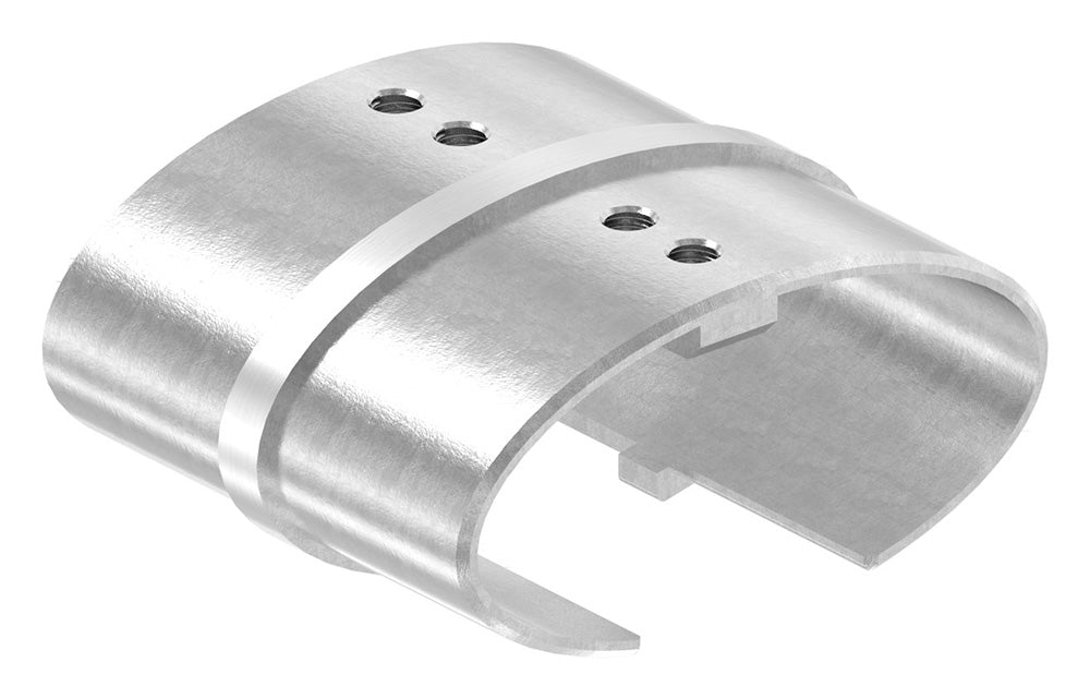 Rohrverbinder für Glasleistenrohr oval 80 x 40 x 1,5mm, V2A