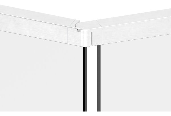 Rohrverbinder seitwärts, flexibel 90 - 180°, für Glasleistenrohr 40 x 40 x 1,5mm, V4A