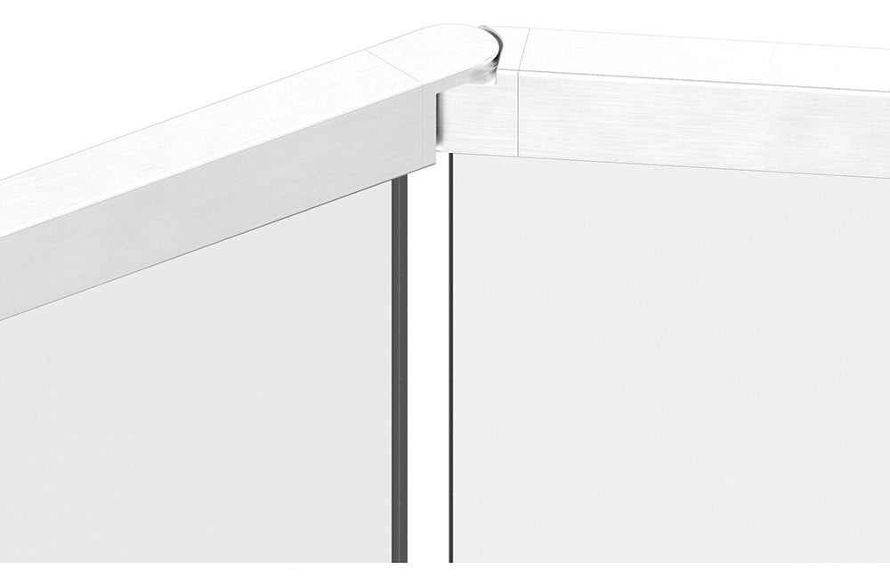 Rohrverbinder seitwärts, flexibel 90 - 180°, für Glasleistenrohr 40 x 40 x 1,5mm, V4A