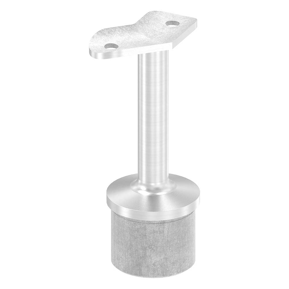 135° Handlaufstütze aus einem Teil für ø 42,4 x 2,0mm Pfosten, mit Halteplatte für Handlauf ø 42,4mm, in V4A