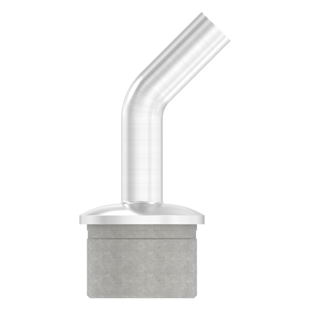 Handlaufstütze aus einem Teil, 135° gebogen, für ø 42,4 x 2,5mm Pfosten, mit M6 Innengewinde