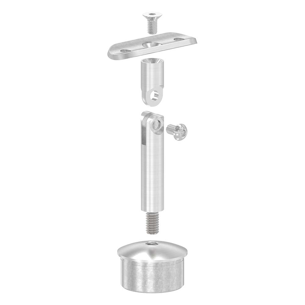 Handlaufstütze ø14mm, verschraubt variabel zur Pfostenbefestigung, für ø 42,4 x 2,0mm Pfosten an Rohr ø 42,4mm