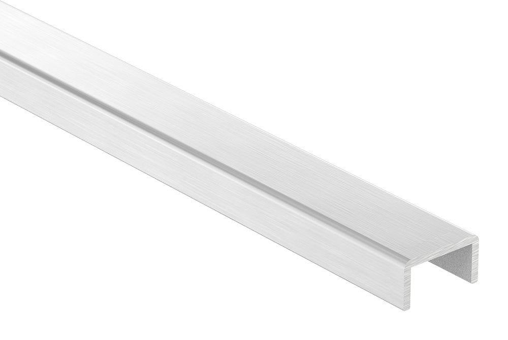 Aluminium-Kantenschutzprofil Slim, 22 x 12 x 2mm, für Glasstärke 16,00-17,52mm, Länge 6000mm
