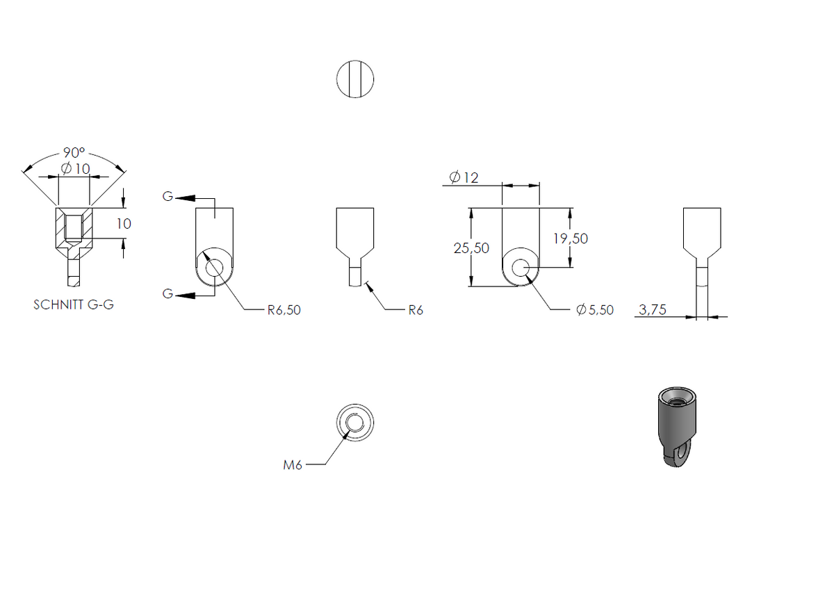 Handlaufstütze ø12mm, verschraubt variabel zur Pfostenbefestigung, für ø 42,4 x 2,0mm Pfosten an Rohr ø 42,4mm