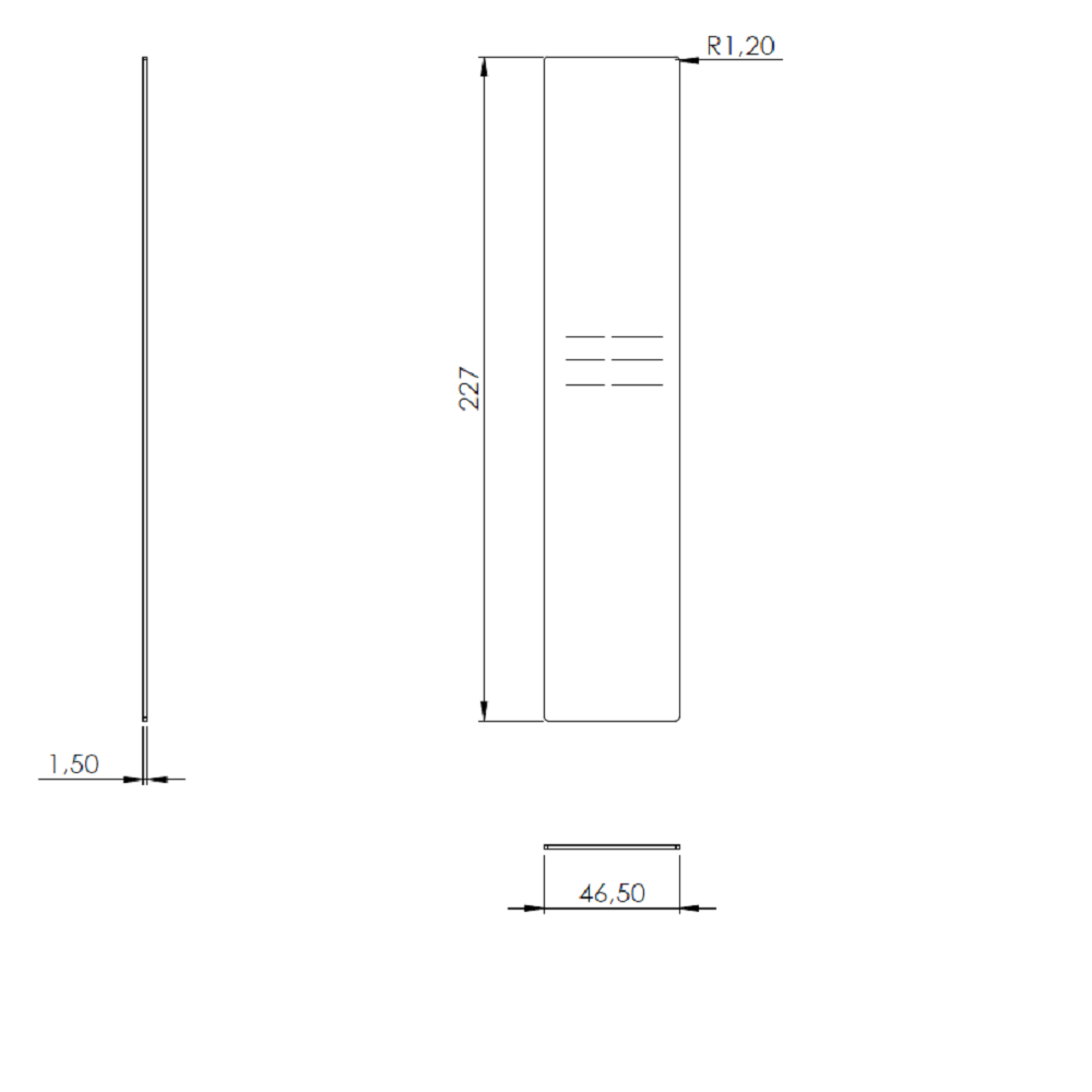 Endkappe für Bodenprofil Seitenmontage Modell 2, zum Aufkleben