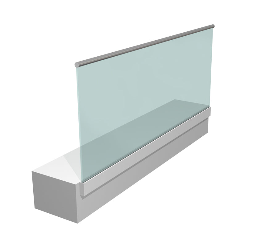 Ganzglasgeländer 3000mm Seitenmontage Komplettset, ohne Glas