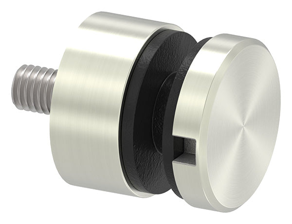 Glas-Punkthalter ø 30mm für Glas 6,0-12,76mm, flacher Anschluss, Zinkdruckguss Edelstahleffekt