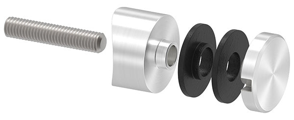 Glas-Punkthalter ø 30mm für Glas 6,0-12,76mm, Anschluss ø 42,4mm, V4A