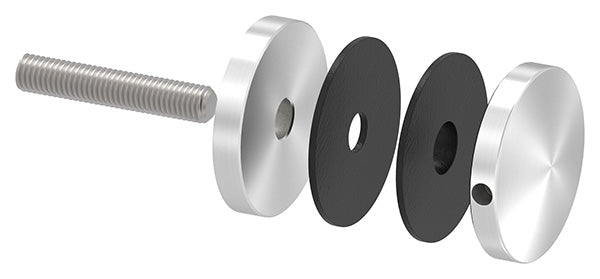 Glas-Punkthalter ø 52mm für Glas 6,0-21,52mm, flacher Anschluss, V4A, mit AbP