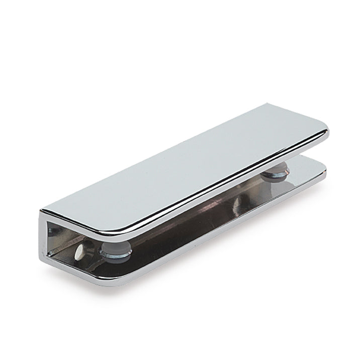 Glashalter eckig, 100 x 27mm, für 6-10 mm Glas, Zink glanzverchromt