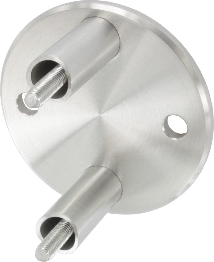 Wandanker mit M8 x 70 Schrauben für Geländerpfosten, Platte 100 x 6mm, für 42,4mm Rohr, in V4A