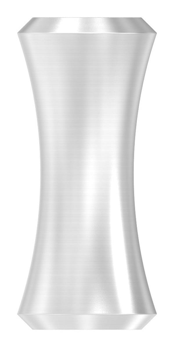 Edelstahl-Zierhülse, 60mm Höhe, 27mm Breite, mit 12,5mm Durchgangsbohrung