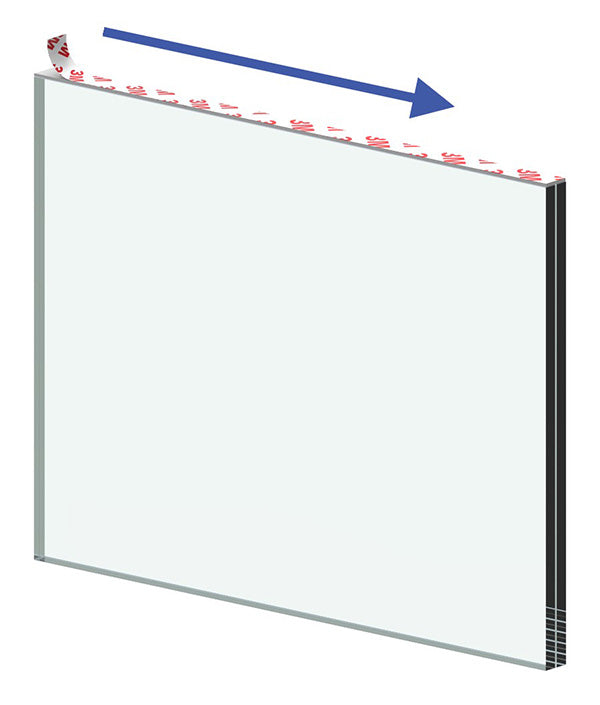 VHB-Klebeband zum Aufkleben des Kantenschutzes, 16 x 1,6mm, für Glasstärke 16,76 - 17,52mm, Länge 6m