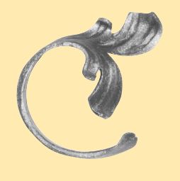 Leichtbarock Ansatz 12x5mm; glatt; Höhe 70mm; Breite 60mm; links