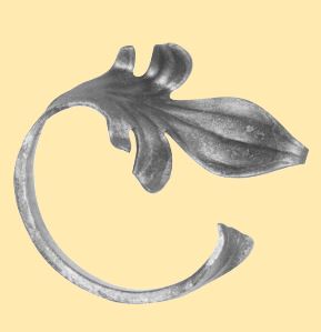 Leichtbarock Ansatz 12x5mm; glatt; Höhe 110mm; Breite 120mm; links