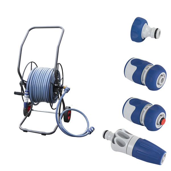 Siro-Flex Hobby im Set mit Siro-Soft Armaturen und Schlauchwagen, Länge 50m (3,80€ / m)