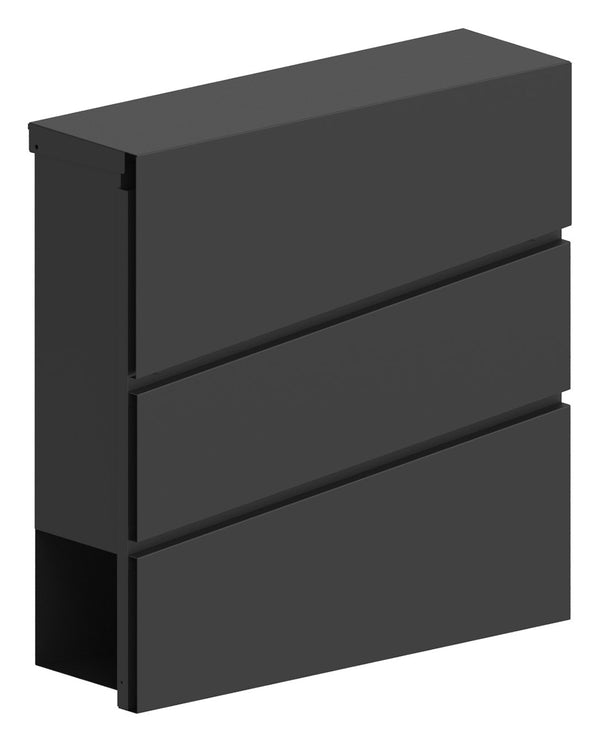 Briefkasten Liron in Stahl, schwarz lackiert