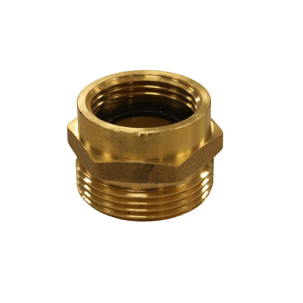 Doppelnippel reduziert , IG 3/8" - AG 1/2" aus Messing