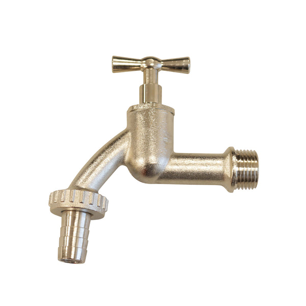 Auslaufventil vernickelt,Tülle 3/4" AG 3/4"