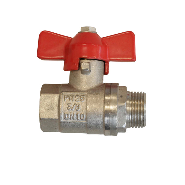 Kugelhahn Flügelgriff, IG - AG 3/8", aus Messing