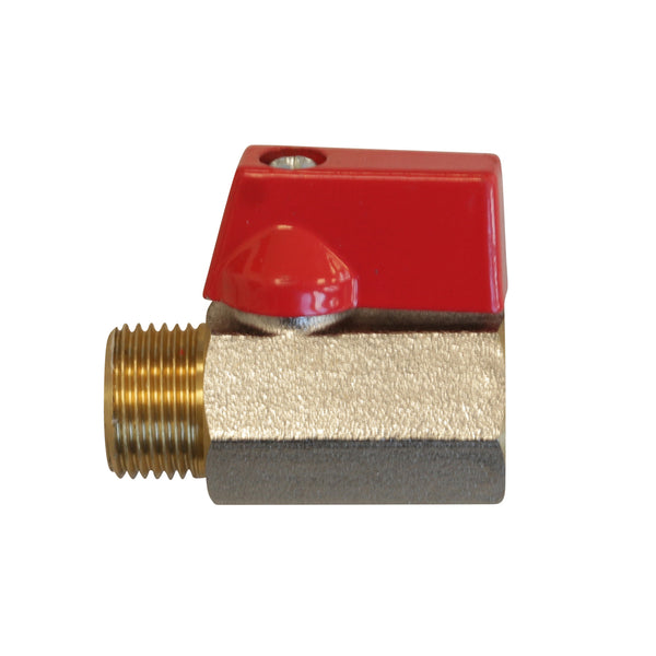 Mini-Kugelhahn Flügelgriff, IG - AG 1/4", aus Messing