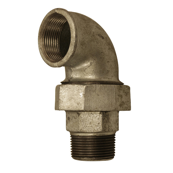 Winkelverschraubung flach dichtend, IG 3/4" - AG 3/4", aus Temperguss