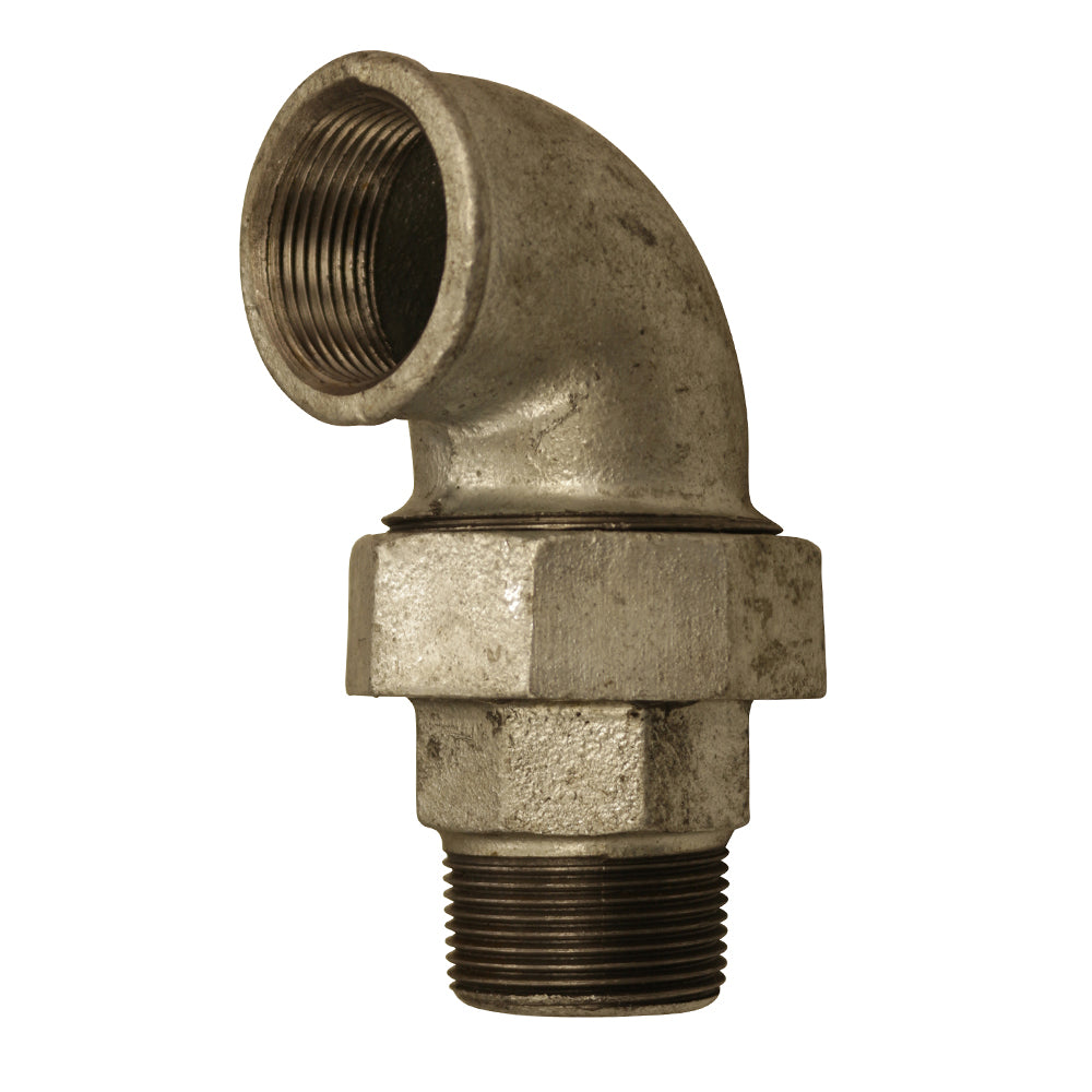 Winkelverschraubung flach dichtend, IG 1/2" - AG 1/2" aus Temperguss