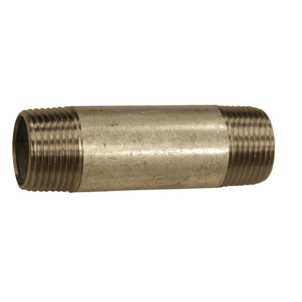 Rohrnippel, AG-AG 1 1/2" aus Temperguss, Länge 200mm