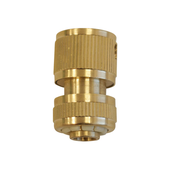 Schlauchanschluss mit Wasserstop, für Schlauch 1/2", aus Messing
