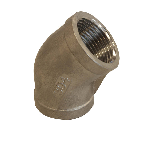 Winkel 45° (kurz), IG 1 1/4" - IG 1 1/4" aus V2A Edelstahl