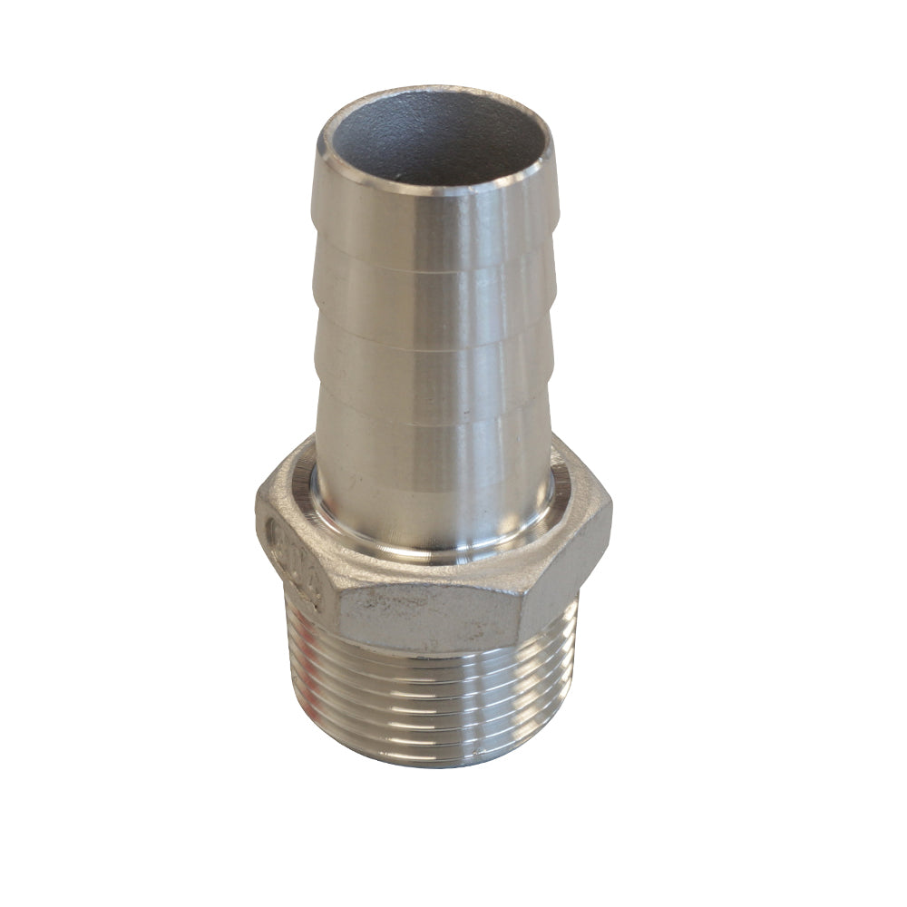 Sauger-Schlauchstutzen, Tülle 3/4" - AG 3/4" aus V2A Edelstahl