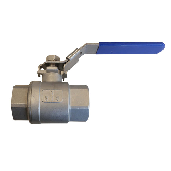 Kugelhahn, IG 1/2" - IG 1/2", aus V4A Edelstahl