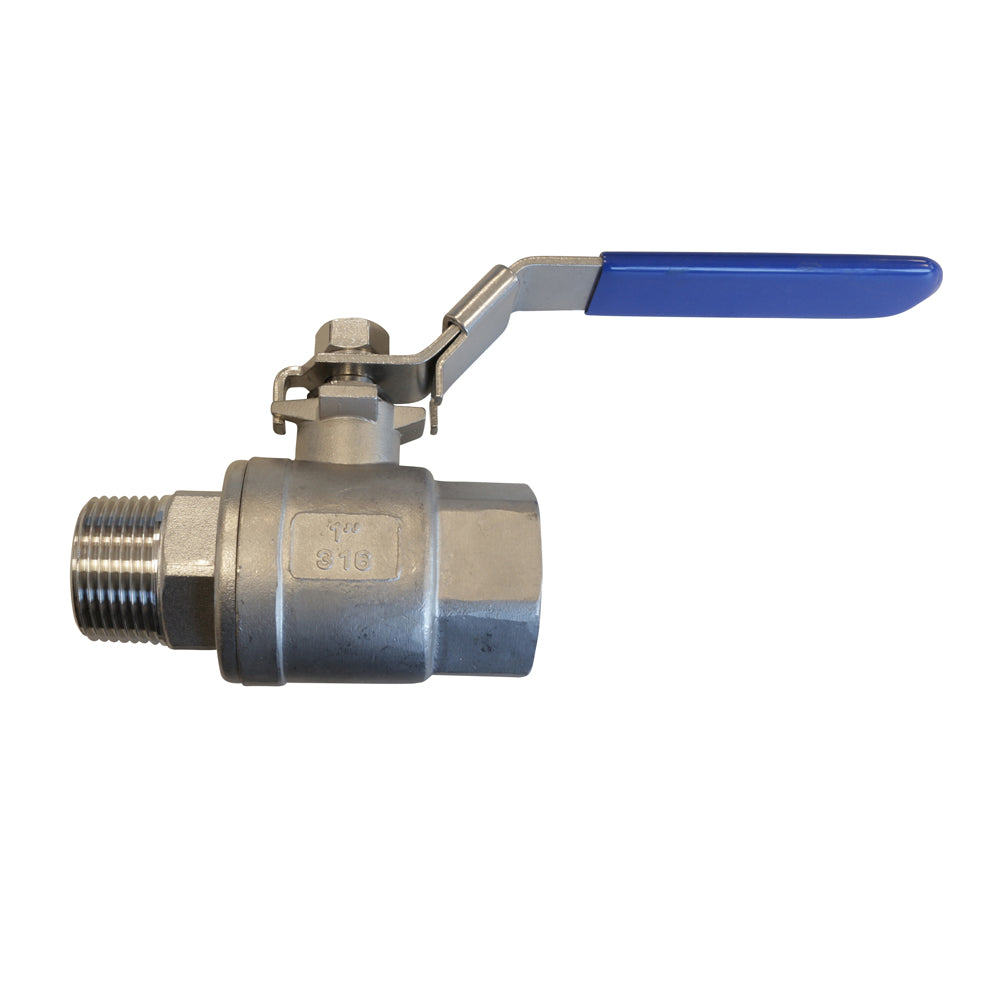 Kugelhahn, IG 3/8" - AG 3/8", aus V4A Edelstahl