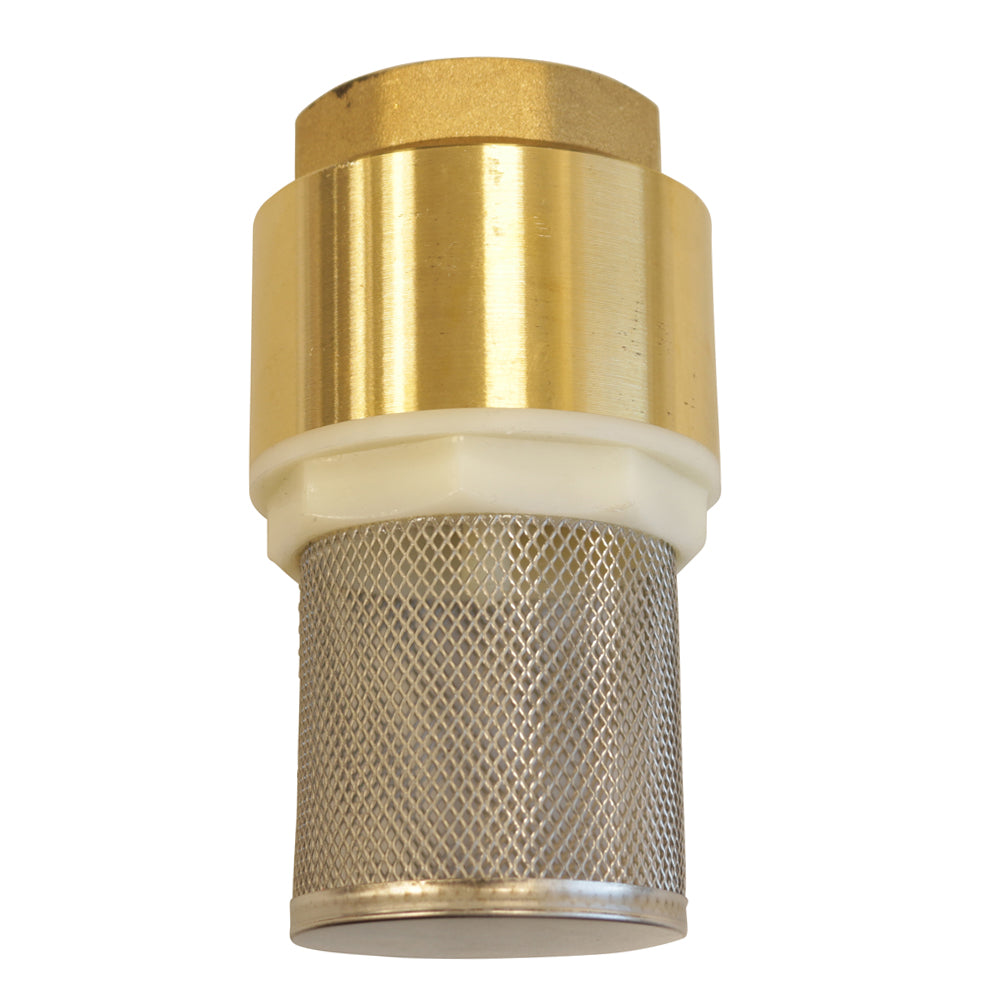 Fussventil, IG 1 1/4", aus Messing, mit Edelstahl-Saugkorb