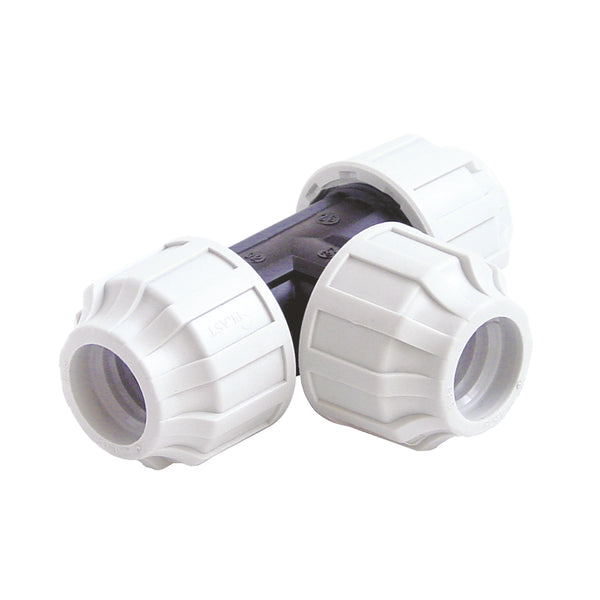 T-Stück, 3 x Verschraubung 20 - 20 - 20mm, aus Plastik