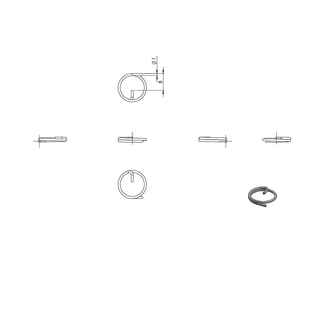 Wantenspanner mit beidseitiger Gabel, mit M5 Gewinde